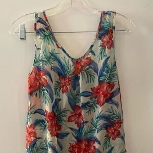Blue, Turquoise, Red and White Tank Top Blouse by Iris Los Angeles size Small